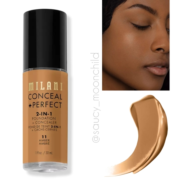 NEW 《 Milani 》 Conceal + Perfect 2-in-1 Foundation + Concealer 11 Amber - Picture 1 of 10